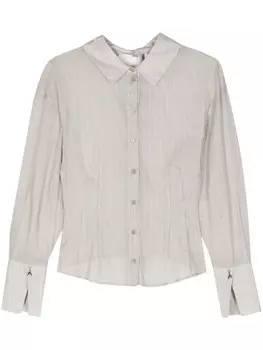 Patrizia Pepe хлопковая рубашка в тонкую полоску, серый