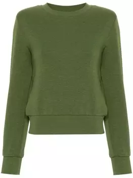 Patrizia Pepe хлопковая толстовка с подплечниками, зеленый