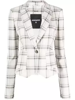 Patrizia Pepe клетчатый блейзер на пуговице, нейтральный цвет