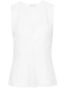 Patrizia Pepe креповая блузка с V-образным вырезом, белый