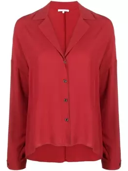 Patrizia Pepe креповая рубашка с V-образным вырезом и длинными рукавами, красный