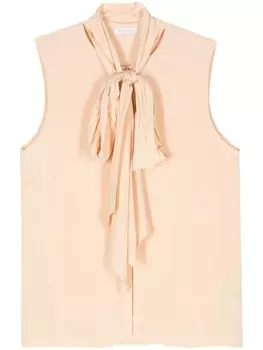 Patrizia Pepe креповый топ с завязками, нейтральный цвет