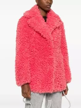 Patrizia Pepe куртка из искусственного меха на пуговицах, розовый