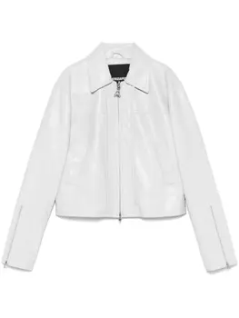 Patrizia Pepe куртка из искусственной кожи с нашивкой-логотипом, серый