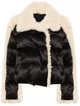 Patrizia Pepe куртка с оторочкой из шерпы, черный