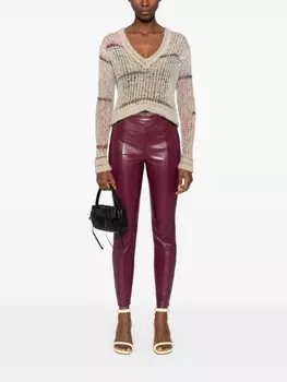 Patrizia Pepe леггинсы с отделкой швами, фиолетовый