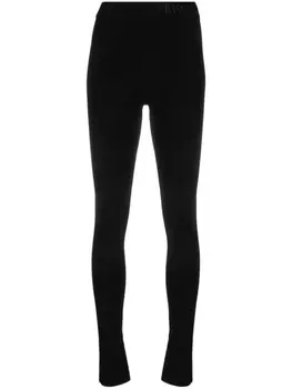 Patrizia Pepe легинсы Essential с логотипом на поясе, черный