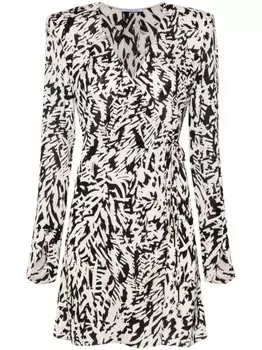 Patrizia Pepe мини-платье с абстрактным принтом, нейтральный цвет