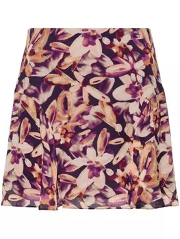 Patrizia Pepe мини-юбка из цветочного жоржета, фиолетовый