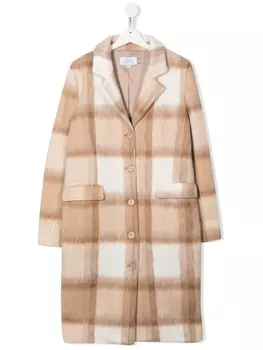 Patrizia Pepe однобортное пальто в клетку, нейтральный цвет