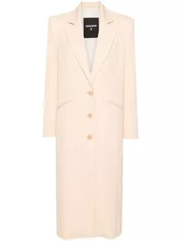 Patrizia Pepe однобортное твиловое пальто, нейтральный цвет