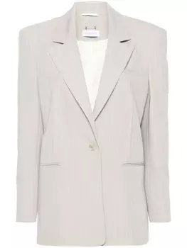 Patrizia Pepe однобортный блейзер в тонкую полоску, серый