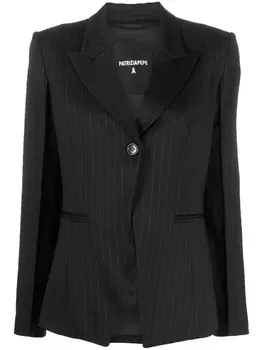 Patrizia Pepe однобортный пиджак в тонкую полоску, черный