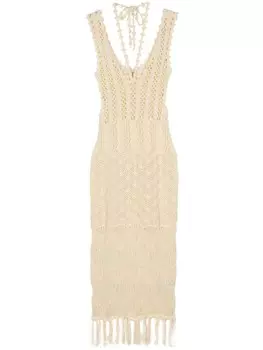 Patrizia Pepe платье макси рыхлой вязки, серый