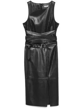 Patrizia Pepe платье миди из искусственной кожи, черный