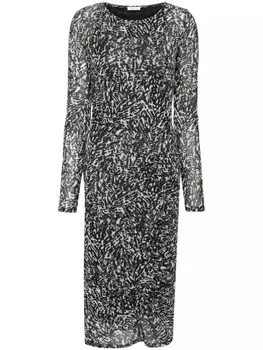 Patrizia Pepe платье миди с абстрактным принтом, черный