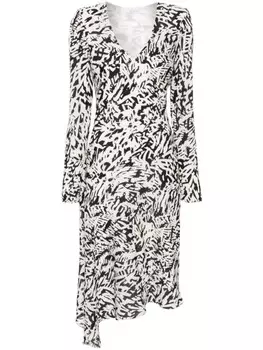 Patrizia Pepe платье миди с абстрактным принтом, белый