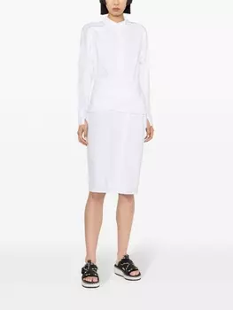 Patrizia Pepe платье миди с драпировкой, белый