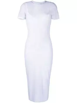 Patrizia Pepe платье миди с короткими рукавами, белый