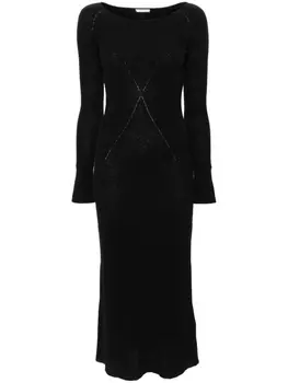 Patrizia Pepe платье миди с круглым вырезом, черный