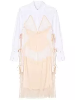 Patrizia Pepe платье миди с логотипом, белый