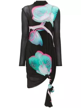 Patrizia Pepe платье миди с логотипом, черный