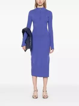 Patrizia Pepe платье миди с логотипом, синий