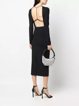 Patrizia Pepe платье миди с открытой спиной, черный