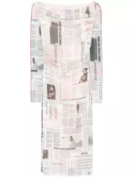 Patrizia Pepe платье миди с принтом, нейтральный цвет