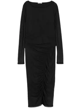 Patrizia Pepe платье миди с рюшами, черный