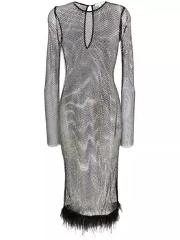 Patrizia Pepe платье миди со стразами, черный