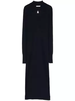 Patrizia Pepe платье миди в рубчик, синий