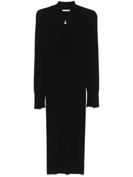 Patrizia Pepe платье миди в рубчик, черный