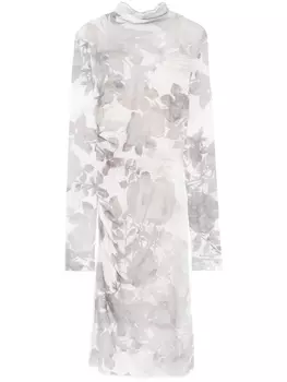 Patrizia Pepe платье мини с цветочным принтом, серый