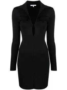 Patrizia Pepe платье мини с глубоким V-образным вырезом, черный