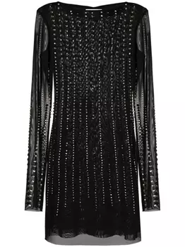 Patrizia Pepe платье мини с кристаллами, черный