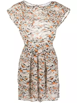 Patrizia Pepe платье с рукавами кап, нейтральный цвет