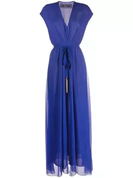 Patrizia Pepe платье с V-образным вырезом и сборками, синий