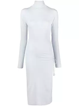 Patrizia Pepe платье с высоким воротником и длинными рукавами, синий