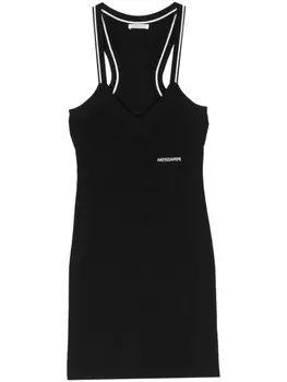 Patrizia Pepe платье с жаккардовым логотипом, черный