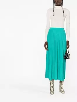 Patrizia Pepe плиссированная юбка миди, зеленый