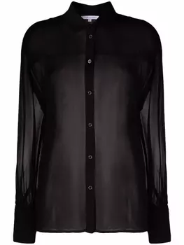 Patrizia Pepe полупрозрачная блузка с объемными рукавами, черный