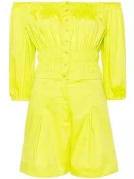 Patrizia Pepe поплиновый комбинезон со сборками, желтый