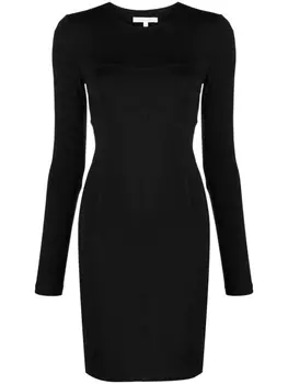 Patrizia Pepe приталенное платье с декоративной строчкой, черный