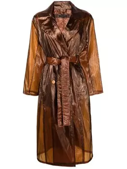Patrizia Pepe прозрачный тренч из органзы, коричневый