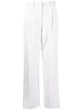 Patrizia Pepe прямые брюки с бисером, серый