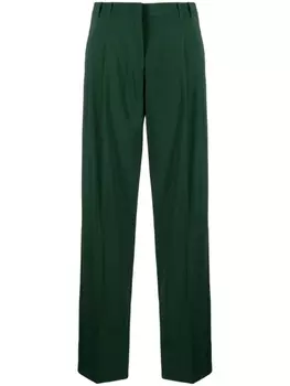 Patrizia Pepe прямые брюки средней посадки, зеленый