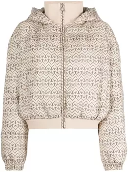Patrizia Pepe пуховик с монограммой, нейтральный цвет