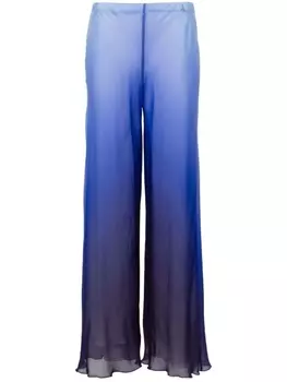 Patrizia Pepe расклешенные брюки с эффектом омбре, синий