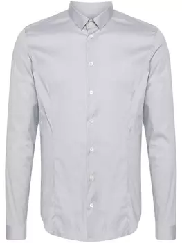 Patrizia Pepe рубашка из поплина с классическим воротником, серый